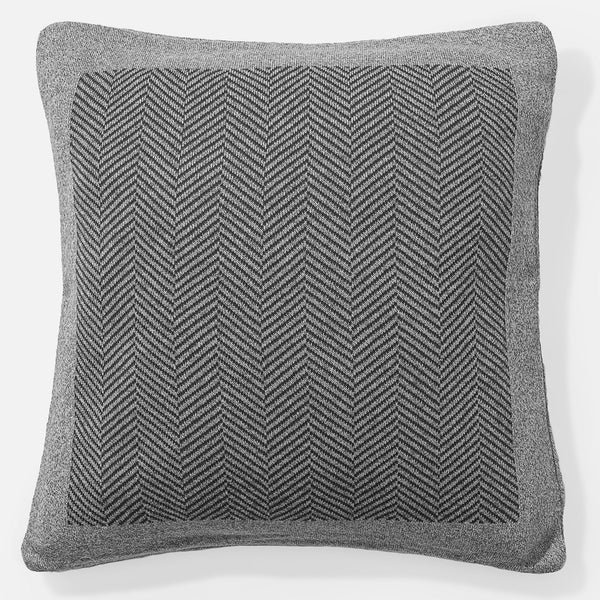 Poduszka ozdobna 47 x 47cm - Bawełna 100% Jodełka Szarość 01