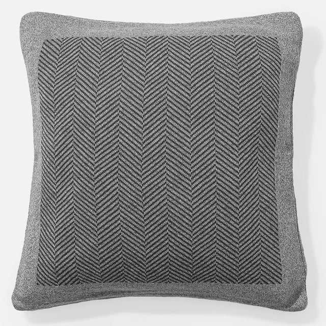 Poduszka ozdobna 47 x 47cm - Bawełna 100% Jodełka Szarość 01