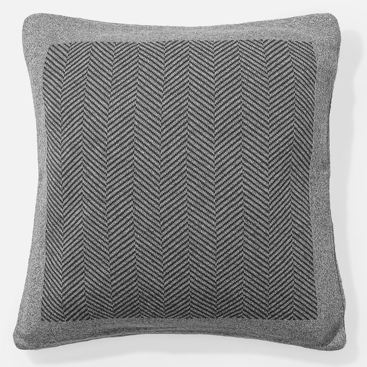 Poduszka ozdobna 47 x 47cm - Bawełna 100% Jodełka Szarość 01