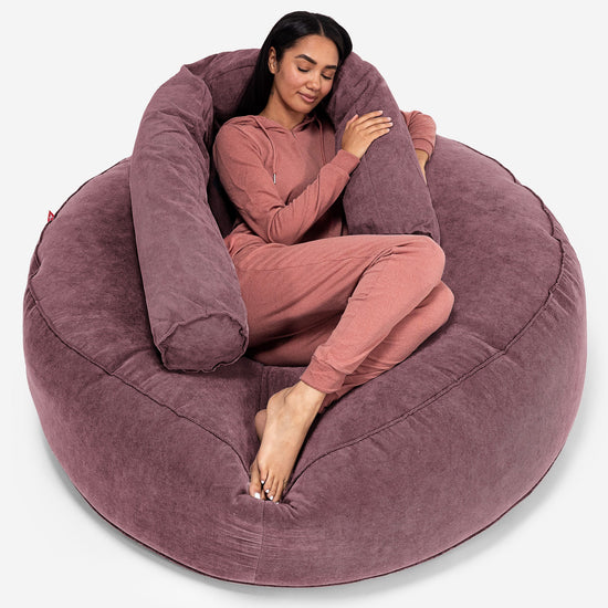 Sofa pufa XXL Mega Mammoth - Flok Bristol Liliowy 02