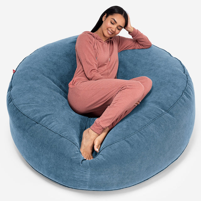 Sofa pufa XXL Mega Mammoth - Flok Bristol Morski błękit 01