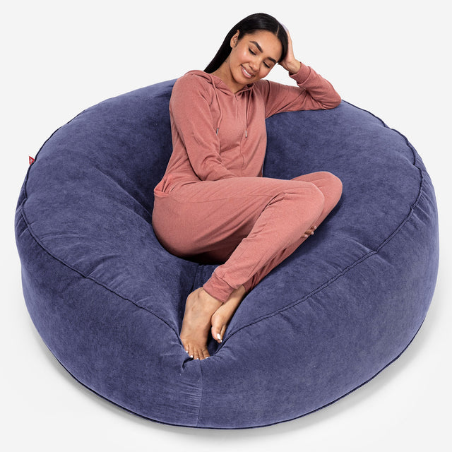 Sofa pufa XXL Mega Mammoth - Flok Bristol Niebieski 01