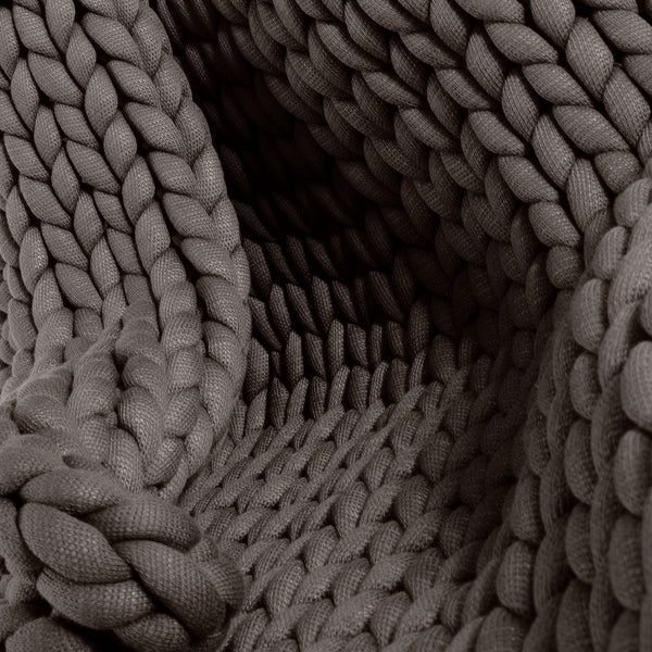 Koc obciążeniowy dla dorosłych - Gruba dzianina Szarość Fabric Close-up Image