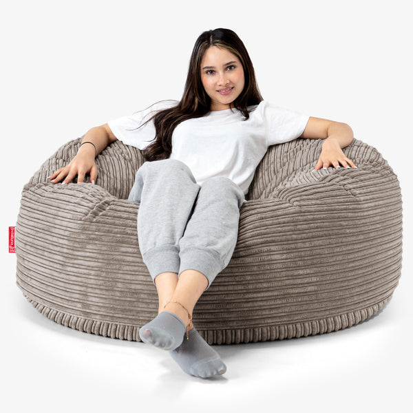 Sofa pufa Mammoth - Klasyczny sztruks Beżowa szarość 01