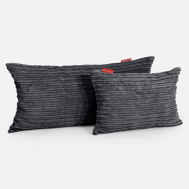 Poduszka XL prostokątna 40 x 80cm - Klasyczny sztruks Czerń 03