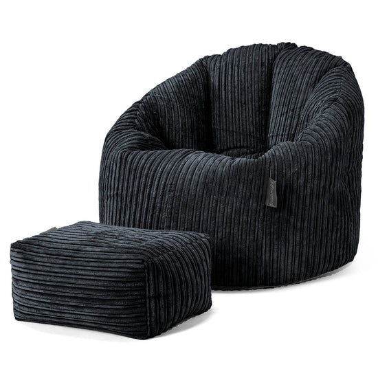Siedzisko pufa worki sako Cuddle Up - Klasyczny sztruks Czerń 02