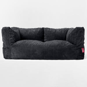 Sofa 2-osobowa pufa Albert - Klasyczny sztruks Czerń