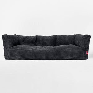 Sofa 3-osobowa pufa Albert - Klasyczny sztruks Czerń