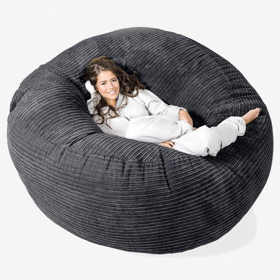 Sofa pufa XXL Mega Mammoth - Klasyczny sztruks Czerń 01