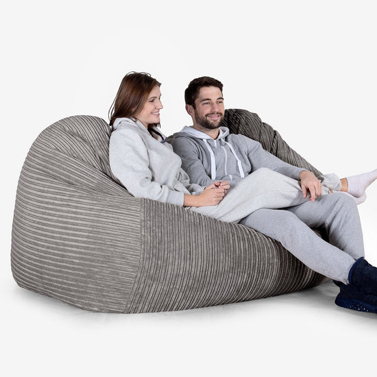 Olbrzymia sofa pufa - Klasyczny sztruks Grafit szarość 02