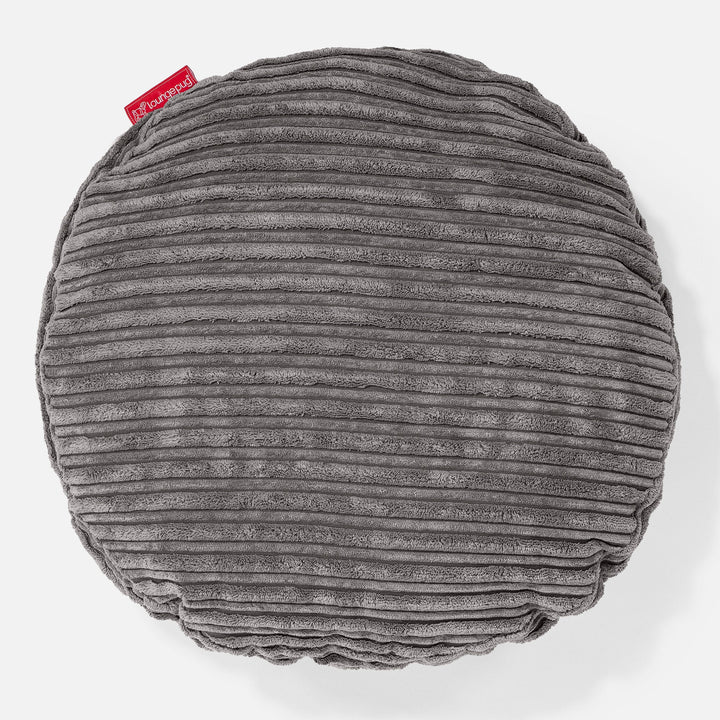 Poduszka ozdobna okrągła 50cm - Klasyczny sztruks Grafit szarość 01