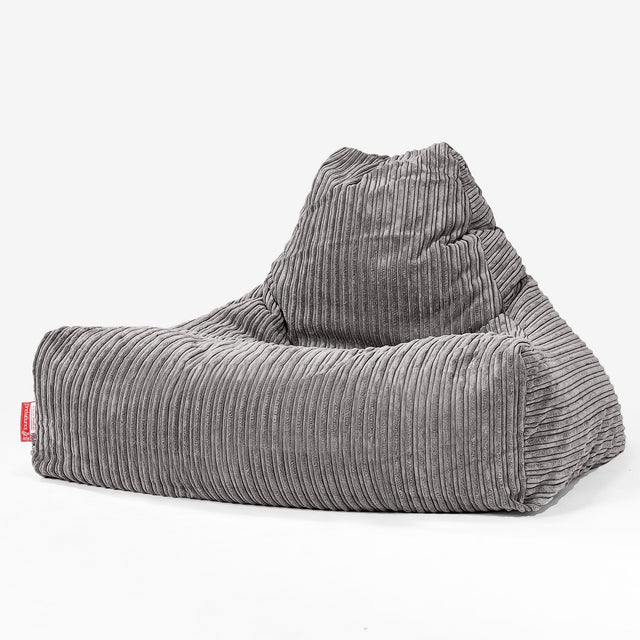 Pufa leżanka - Klasyczny sztruks Grafit szarość 01