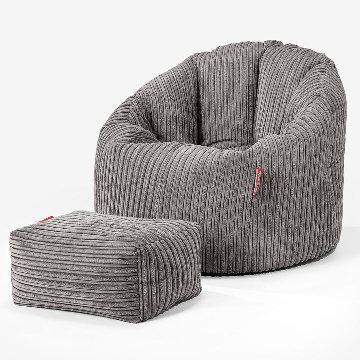 Siedzisko pufa worki sako Cuddle Up - Klasyczny sztruks Grafit szarość 02