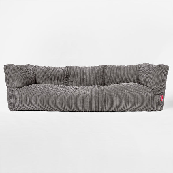 Sofa 3-osobowa pufa Albert - Klasyczny sztruks Grafit szarość 01