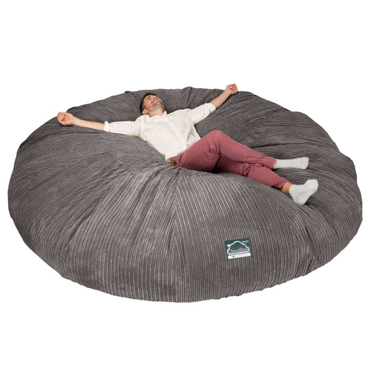 Sofa pufa piankowa CloudSac 5000 XXXXXL Titanic - Klasyczny sztruks Grafit szarość 01