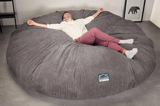 Sofa pufa piankowa CloudSac 5000 XXXXXL Titanic - Klasyczny sztruks Grafit szarość 05