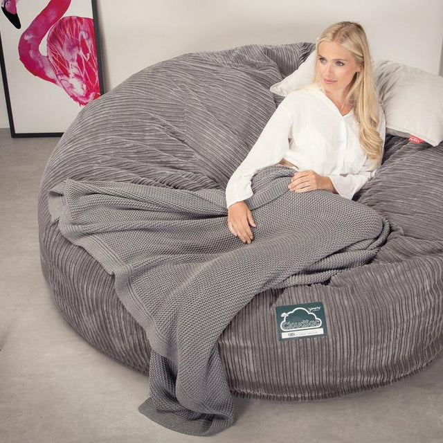 Sofa pufa piankowa typu king size CloudSac 3000 XXL - Klasyczny sztruks Grafit szarość 04