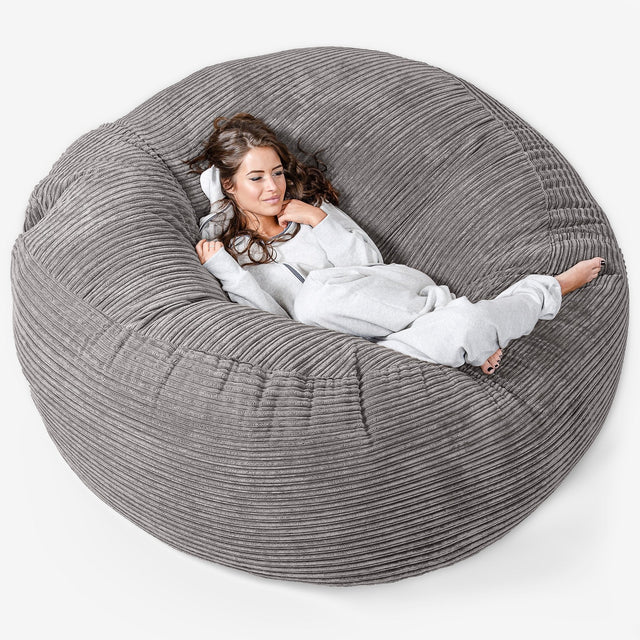 Sofa pufa XXL Mega Mammoth - Klasyczny sztruks Grafit szarość 01