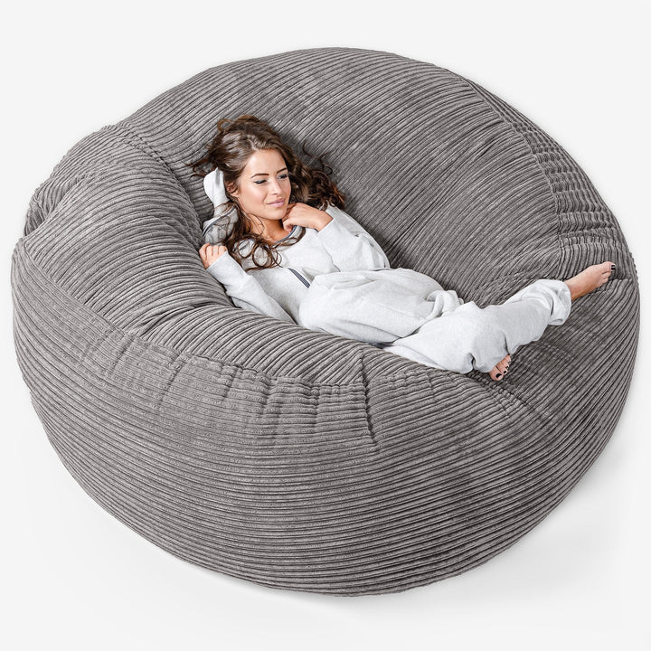 Sofa pufa XXL Mega Mammoth - Klasyczny sztruks Grafit szarość 01