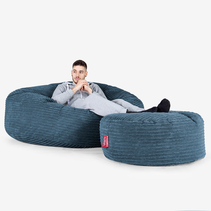 Sofa pufa XXL Mega Mammoth - Klasyczny sztruks Granat 02