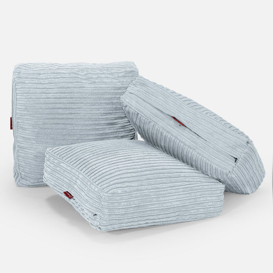 Duża poduszka podłogowa - Klasyczny sztruks Jasny błękit 04