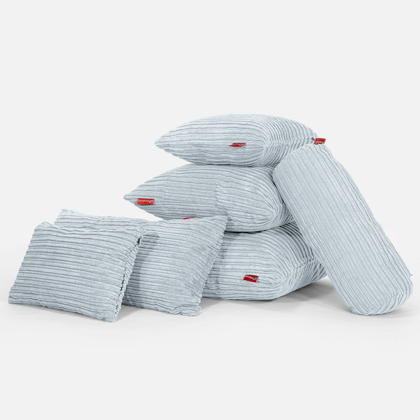 Poszewka na poduszkę ozdobna okrągła 50cm - Klasyczny sztruks Jasny błękit Fabric Close-up Image
