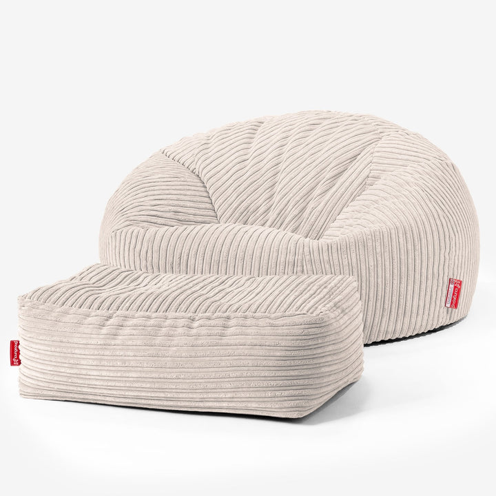 Klasyczna sofa pufa - Klasyczny sztruks Kość słoniowa 02
