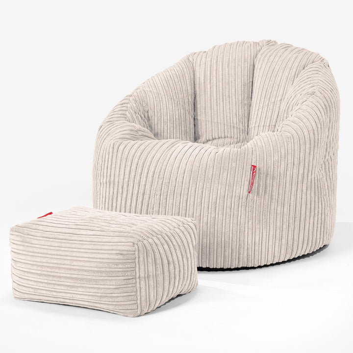 Siedzisko pufa worki sako Cuddle Up - Klasyczny sztruks Kość słoniowa 02