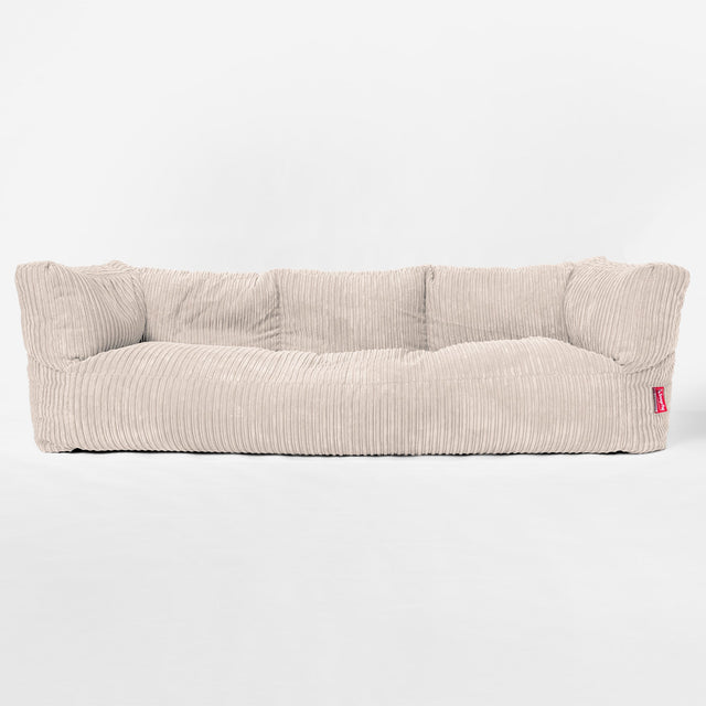 Sofa 3-osobowa pufa Albert - Klasyczny sztruks Kość słoniowa 01