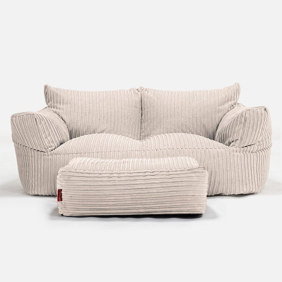 Sofa pufa Josephine - Klasyczny sztruks Kość słoniowa 02
