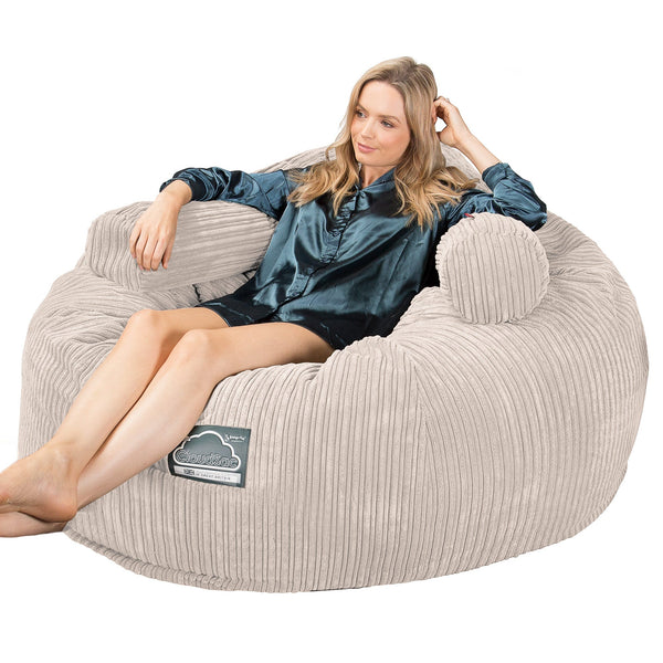 Sofa pufa piankowa gigant CloudSac 1010 XXL - Klasyczny sztruks Kość słoniowa Fabric Close-up Image