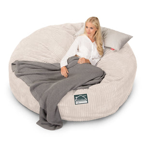 Sofa pufa piankowa typu king size CloudSac 3000 XXL - Klasyczny sztruks Kość słoniowa