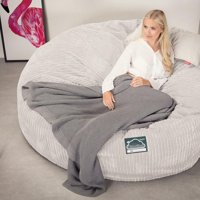 Sofa pufa piankowa typu king size CloudSac 3000 XXL - Klasyczny sztruks Kość słoniowa 04