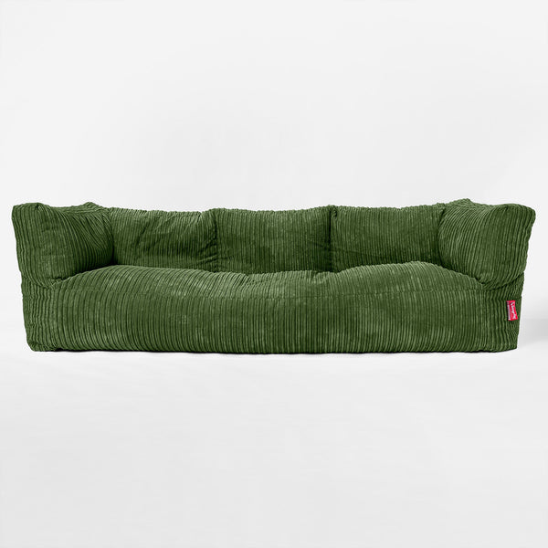 Sofa 3-osobowa pufa Albert - Klasyczny sztruks Leśna zieleń 01
