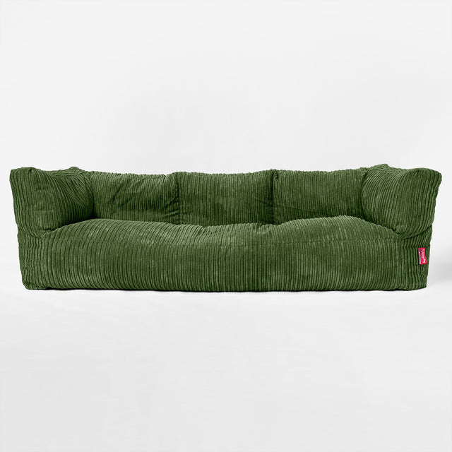 Sofa 3-osobowa pufa Albert - Klasyczny sztruks Leśna zieleń 01