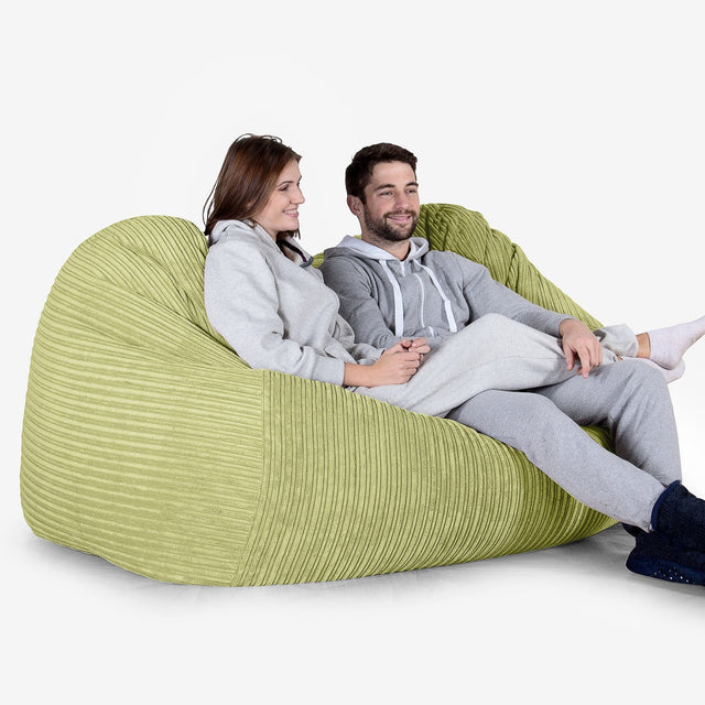Olbrzymia sofa pufa - Klasyczny sztruks Limonka 02