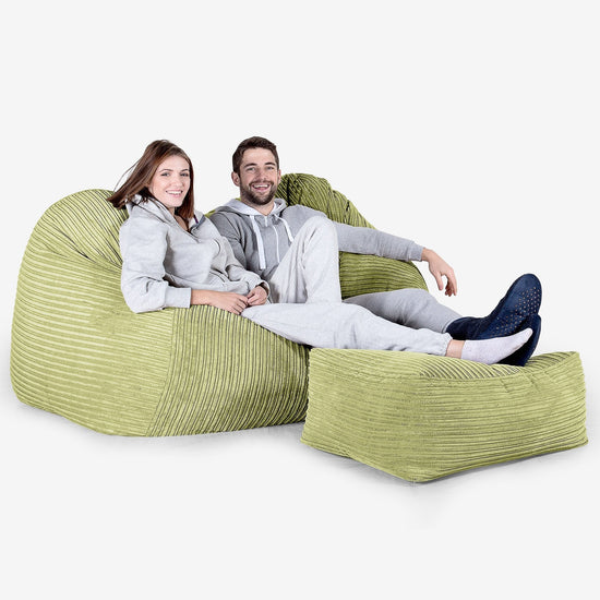 Olbrzymia sofa pufa - Klasyczny sztruks Limonka 03