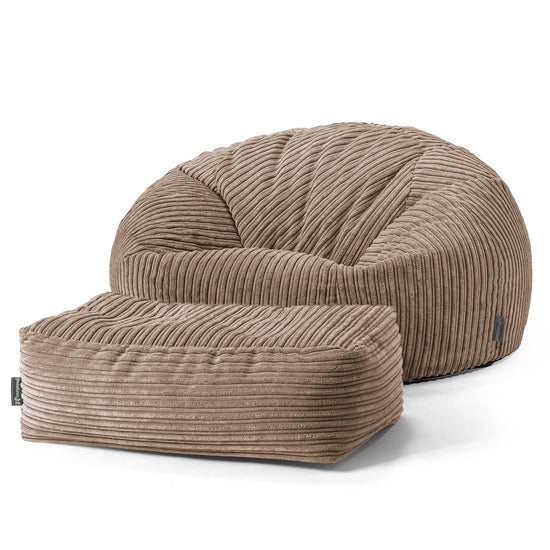 Klasyczna sofa pufa - Klasyczny sztruks Moka 02