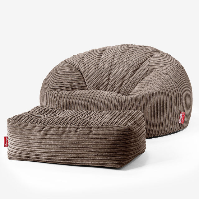 Klasyczna sofa pufa - Klasyczny sztruks Moka 02