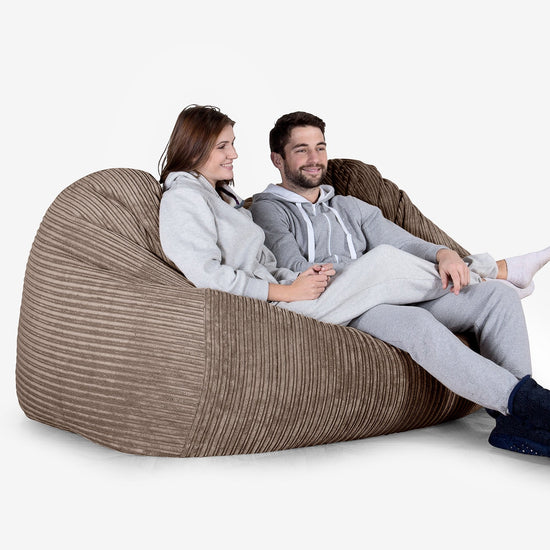 Olbrzymia sofa pufa - Klasyczny sztruks Moka 02