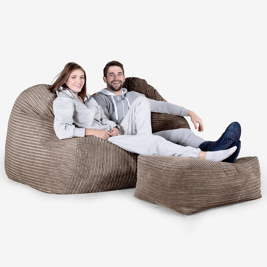 Olbrzymia sofa pufa - Klasyczny sztruks Moka 03