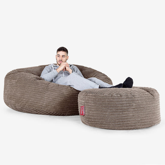 Sofa pufa XXL Mega Mammoth - Klasyczny sztruks Moka 02