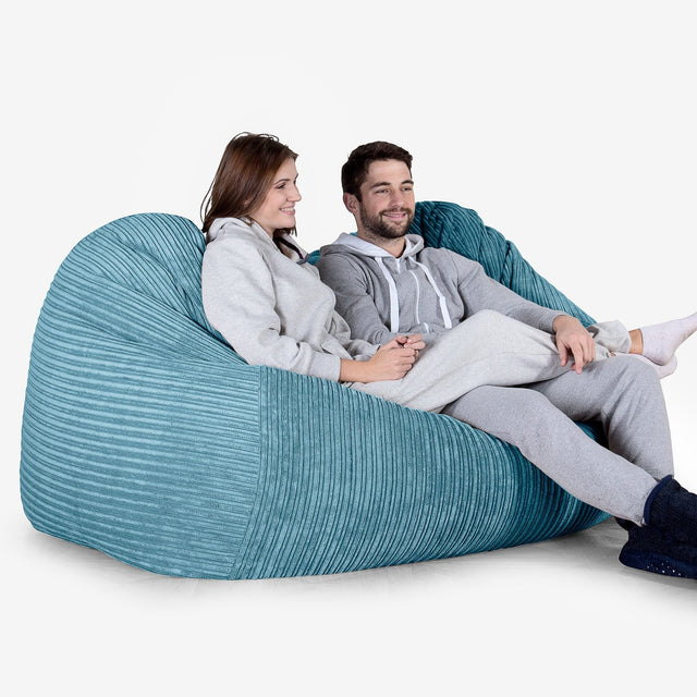 Olbrzymia sofa pufa - Klasyczny sztruks Morski błękit 02
