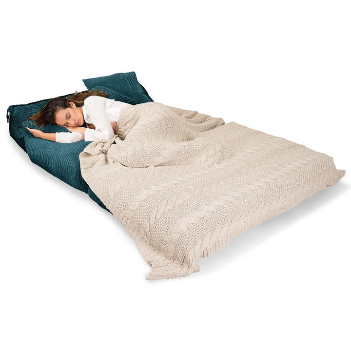 Siedzisko-łóżko podwójne Avery futon - Klasyczny sztruks Morski błękit 06