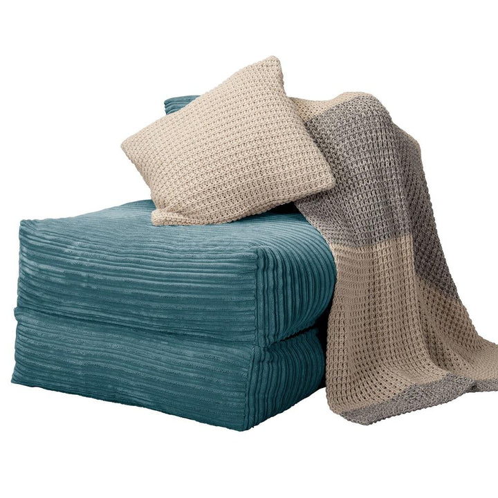 Siedzisko-łóżko pojedyncze Avery futon - Klasyczny sztruks Morski błękit 04