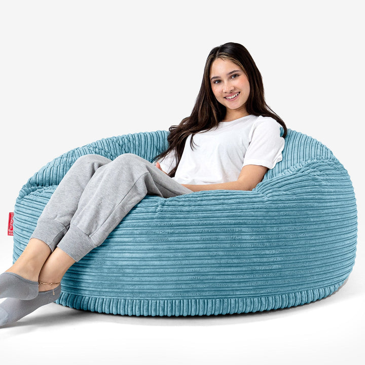 Sofa pufa Mammoth - Klasyczny sztruks Morski błękit 04