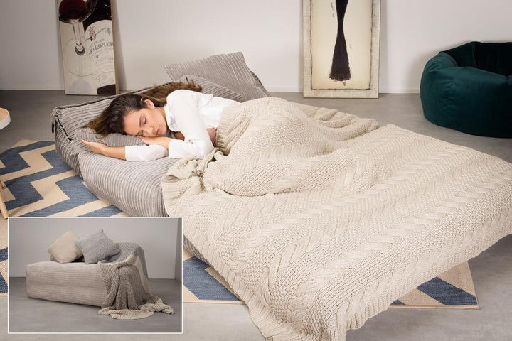 Siedzisko-łóżko podwójne Avery futon - Klasyczny sztruks Mysi 02