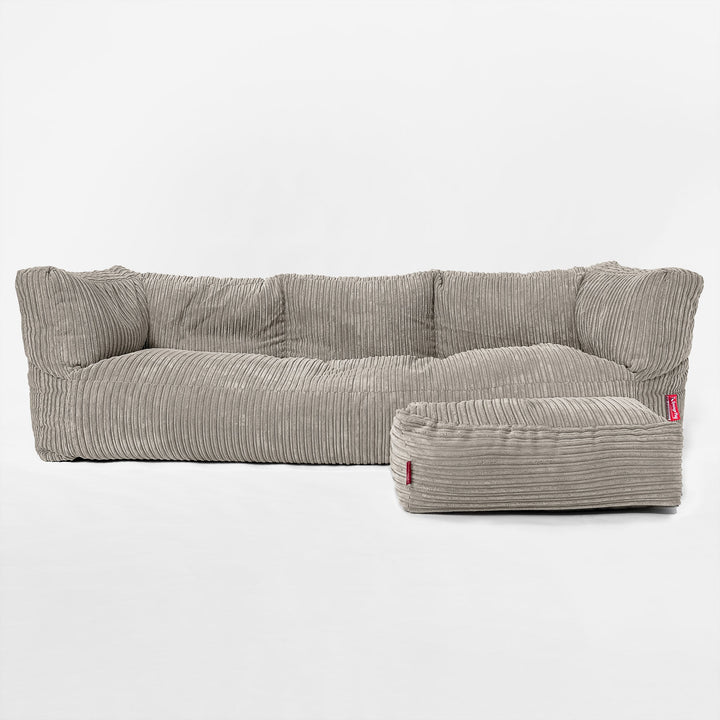 Sofa 3-osobowa pufa Albert - Klasyczny sztruks Mysi 02