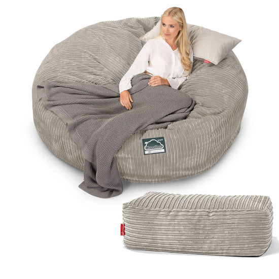 Sofa pufa piankowa typu king size CloudSac 3000 XXL - Klasyczny sztruks Mysi 05