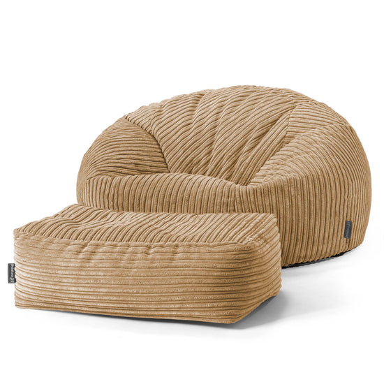 Klasyczna sofa pufa - Klasyczny sztruks Piasek 02